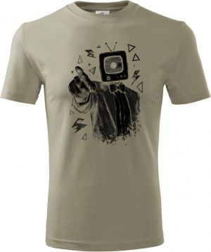 Retro TV man, černý tisk