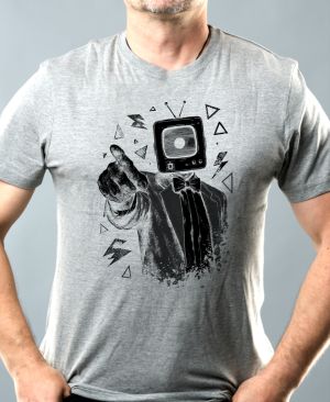 Retro TV man, černý tisk
