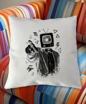 Retro TV man, černý tisk