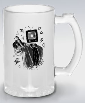 Retro TV man, černý tisk