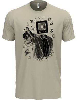 Retro TV man, černý tisk