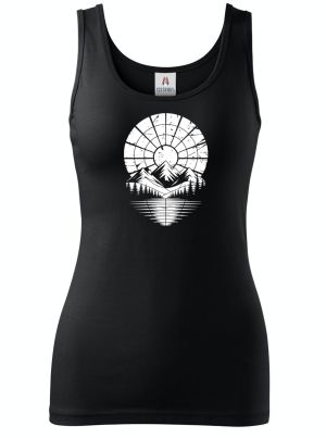 Retro výhled na hory, bílý potisk