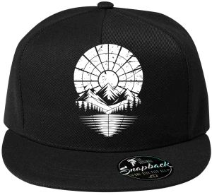 Retro výhled na hory, bílý potisk