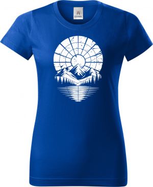 Retro výhled na hory, bílý potisk