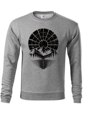 Retro výhled na hory, černý potisk