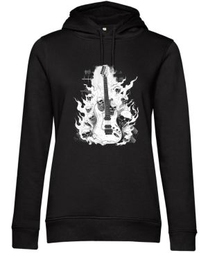 Rocková kytara pekla, bílý potisk