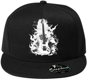 Rocková kytara pekla, bílý potisk