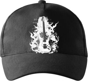 Rocková kytara pekla, bílý potisk