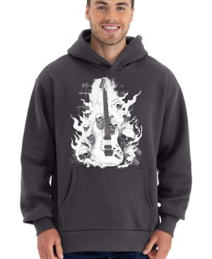 Rocková kytara pekla, bílý potisk