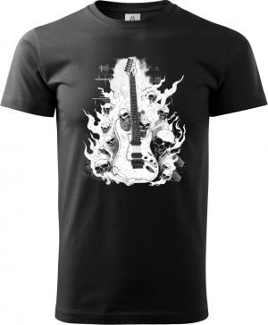 Rocková kytara pekla, bílý potisk
