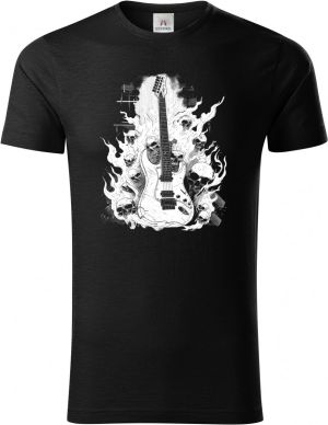 Rocková kytara pekla, bílý potisk