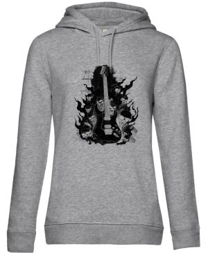 Rocková kytara pekla, černý tisk