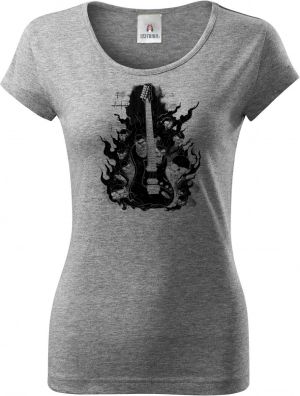 Rocková kytara pekla, černý tisk