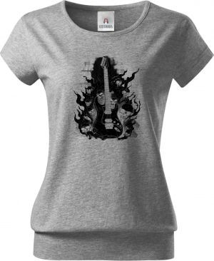 Rocková kytara pekla, černý tisk