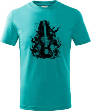 Rocková kytara pekla, černý tisk