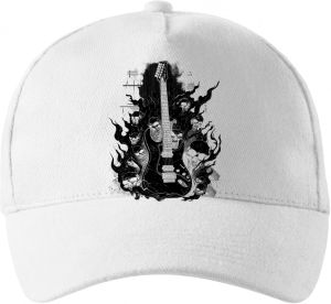 Rocková kytara pekla, černý tisk