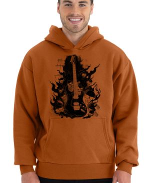 Rocková kytara pekla, černý tisk