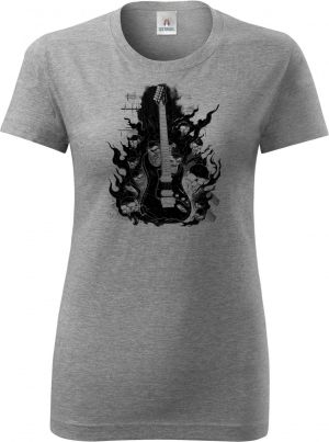 Rocková kytara pekla, černý tisk