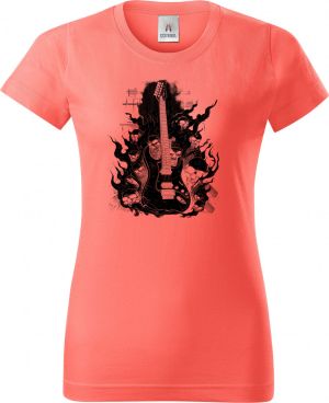 Rocková kytara pekla, černý tisk