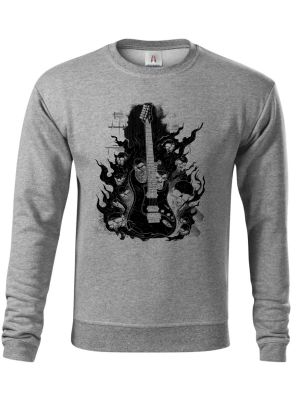 Rocková kytara pekla, černý tisk