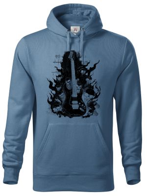 Rocková kytara pekla, černý tisk