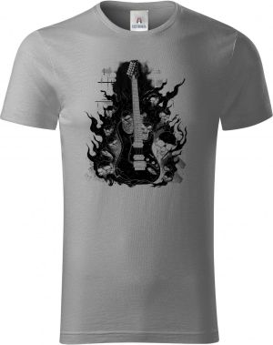 Rocková kytara pekla, černý tisk