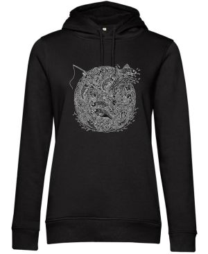 Rybářská mandala, bílý potisk