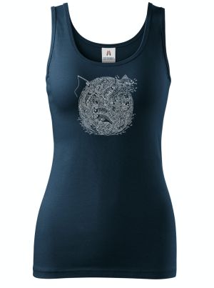 Rybářská mandala, bílý potisk