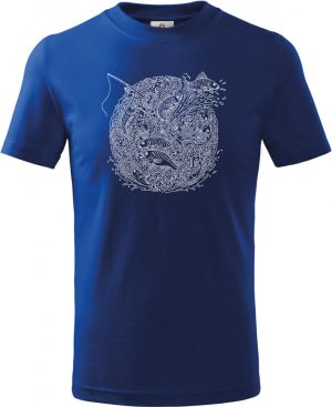 Rybářská mandala, bílý potisk