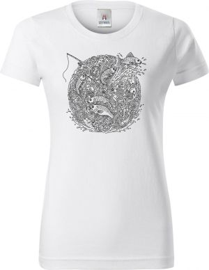 Rybářská mandala, černý potisk