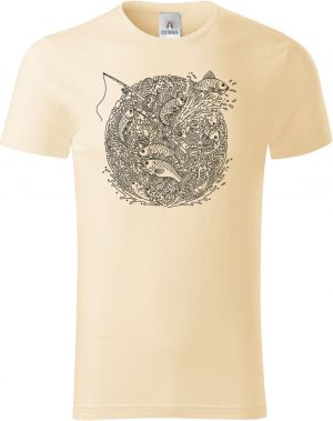 Rybářská mandala, černý potisk