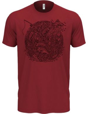 Rybářská mandala, černý potisk