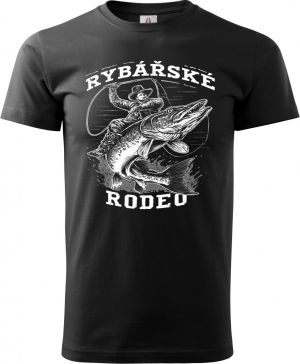Rybářské rodeo, štika, bílý potisk