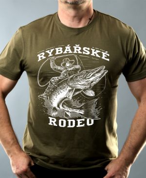 Rybářské rodeo, štika, bílý potisk