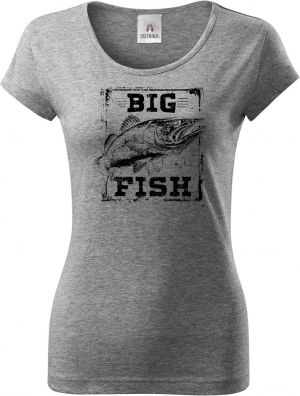 Rybářské tričko Big Fish, retro candát černý potisk