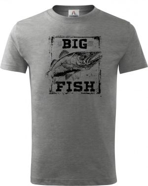 Rybářské tričko Big Fish, retro candát černý potisk