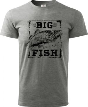 Rybářské tričko Big Fish, retro candát černý potisk