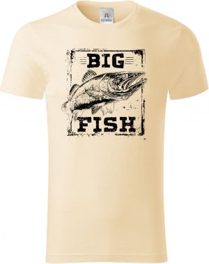 Rybářské tričko Big Fish, retro candát černý potisk