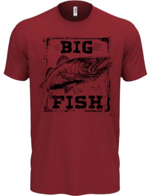 Rybářské tričko Big Fish, retro candát černý potisk