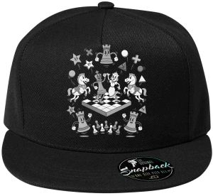 Šachová partie, bílý potisk