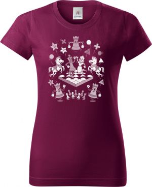 Šachová partie, bílý potisk