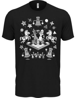 Šachová partie, bílý potisk