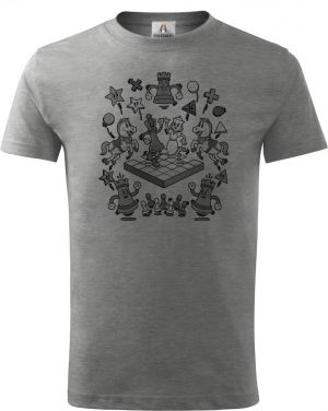 Šachová partie, černý potisk