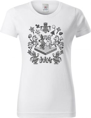 Šachová partie, černý potisk