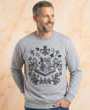 Šachová partie, černý potisk