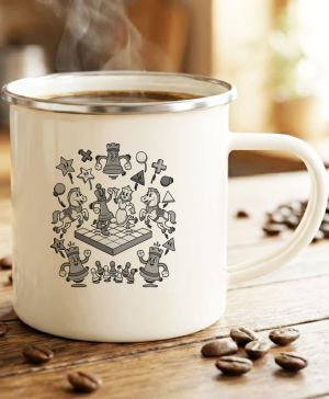 Šachová partie, černý potisk