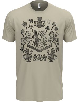 Šachová partie, černý potisk