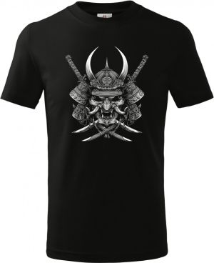 Samurajská maska Oni, bílý tisk