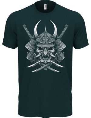 Samurajská maska Oni, bílý tisk