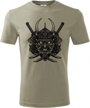 Samurajská maska Oni, černý tisk